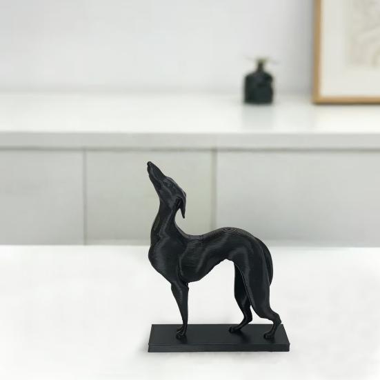 3D Printed Greyhound Statue, Matte Black Minimalist Dog Sculpture, Lifelike Greyhound Figure, Dog Statues for Home Office Decor, Greyhound Gifts