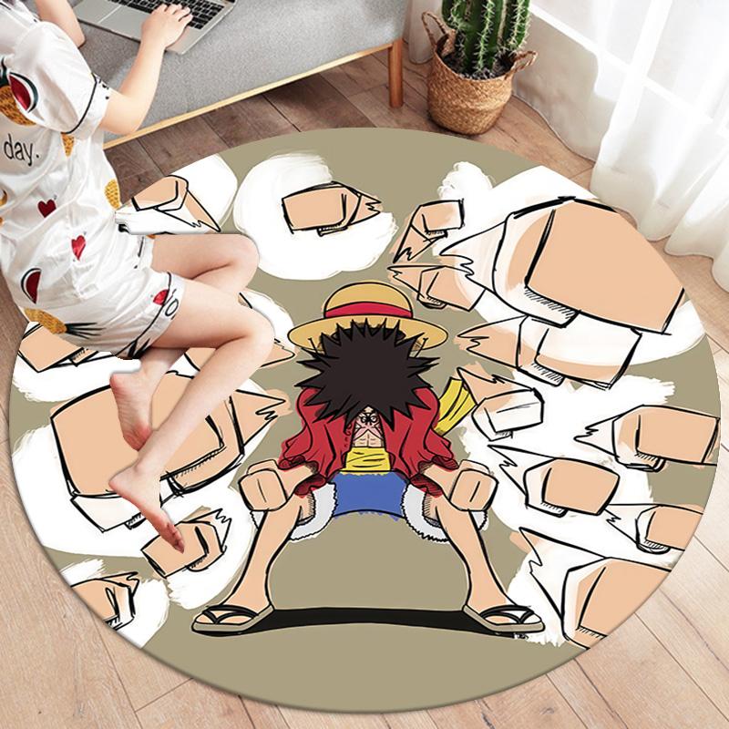 Ковер круглый с изображением Манки Д. Луффи из One Piece, ковер для гостиной, спальни, дивана, игровой комнаты, нескользящий коврик