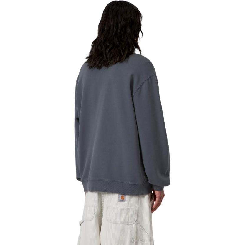 Carhartt WIP Faded Pond Corps Sweatshirt With Front Print Loose Fit Long Sleeve Comfortable Men sweatshirt I036065-J0-60