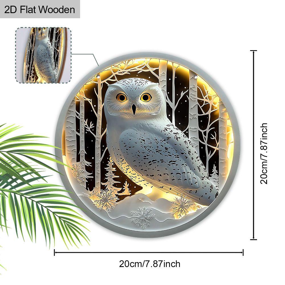 2D плоская деревянная бирка, украшение для стены дома, подарок на новоселье для друзей, узор с белой совой