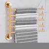 35cm European Golden Aluminum Alloy Rotating Towel Rack Bathroom Rail Hanger Brass Towel Holder Swivel Bars L Wall Mounted