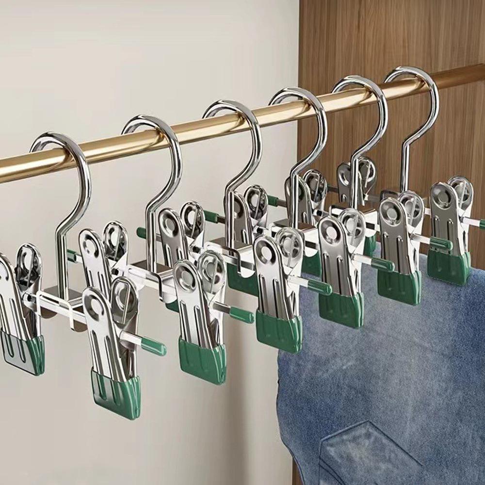 30pcs 360° Rotatable Clothes Drying Hanger Double Clip Non-Slip Clothes Clips Adjustable Windproof Storage Clips Space-Saving