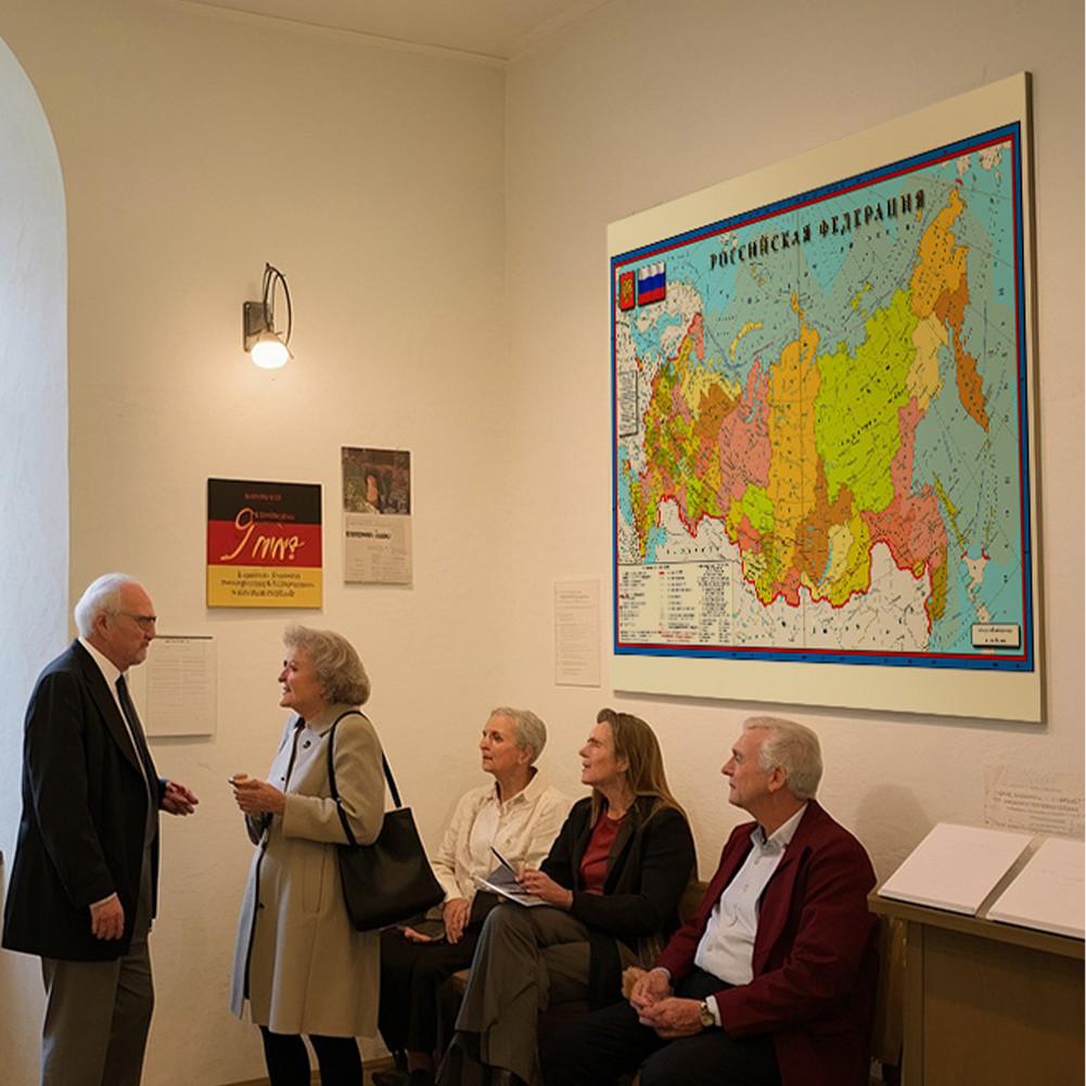 Russian Map Background-Russia Map-Administrative Map Wall Art Posters,Tourism/Educational Tool,Decorative Hanging Picture