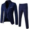 (SU)Men's Suit Slim 3-Piece Suit R Business Wedding Party Jacket Vest & Pants