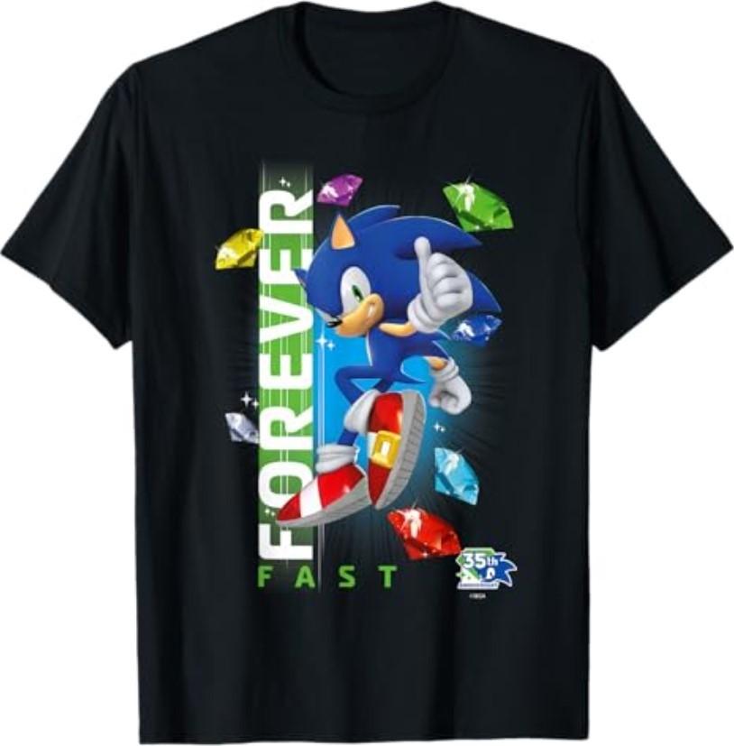 Футболка Sonic The Hedgehog 35-й юбилейный выпуск Forever Fast Emeralds