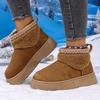 Fashion Embroidery Fau Suede Platform Snow Boots for Women Thickened Lining Warm Winter Shoes Woman Thick Sole Slip On Ankle Boots 42