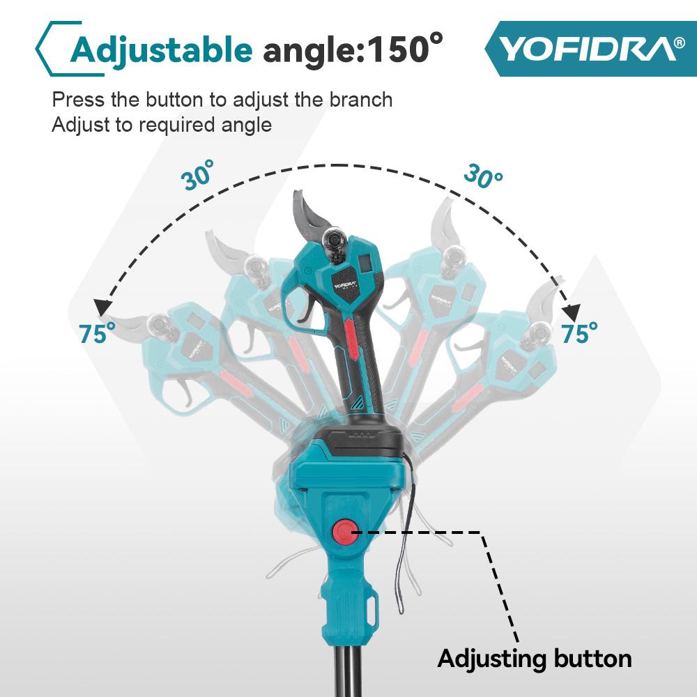 Yofidra Бесщеточная электрическая 8-дюймовая цепная пила 32 мм ножницы телескопическая штанга высокий садовый инструмент для обрезки для Makita 18 В аккумуляторные штифты