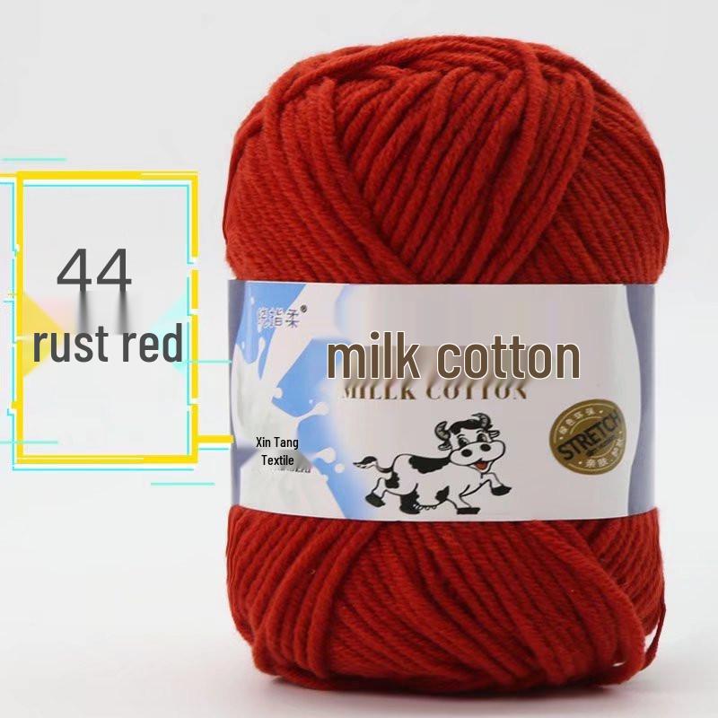 Wugu Medium Milk Cotton Acrylic Yarn for Doll Crochet Shoes, 5-Strand Yarn Ball.