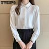 White Shirt Bottoming Shirt Female Design Sense Niche In The Spring Chiffon Long-sleeved Shirt Shirt