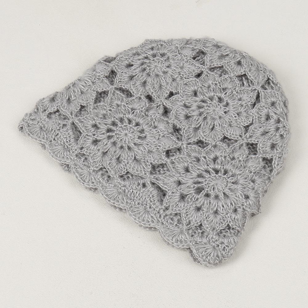New fashion hook-up temperament versatile casual elegant knitted hat solid color simple casual foreign wind-proof wool hat