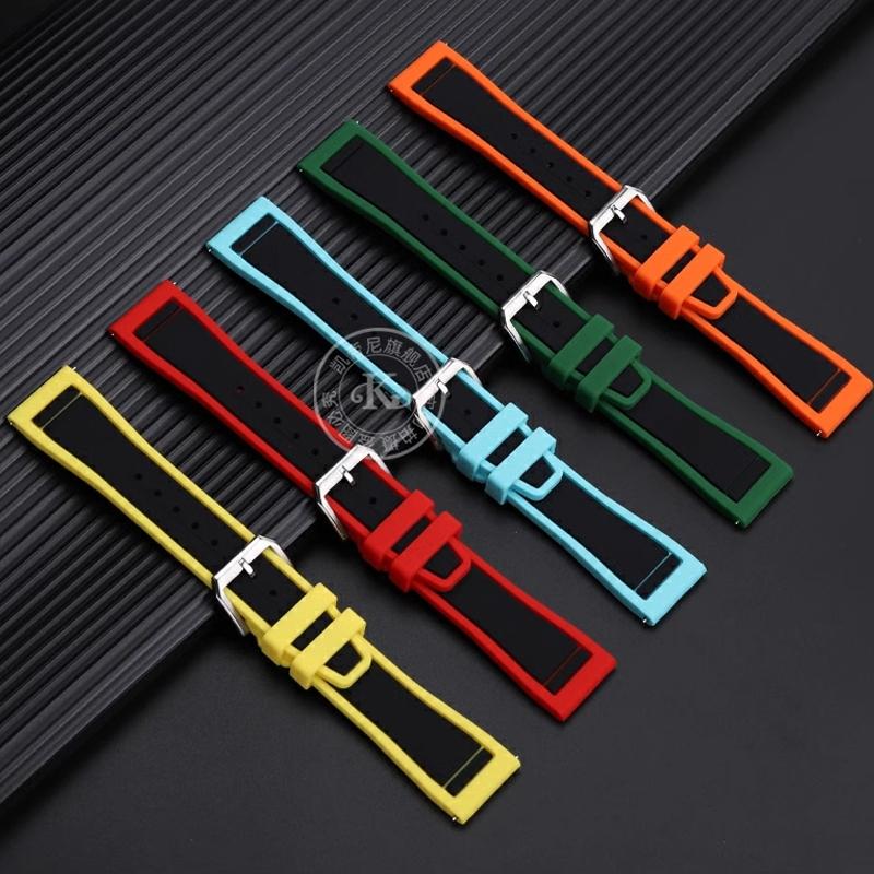 21mm 22mm Color Matching Silicone Strap for IWC pilot Porto Fino Portuguese Little Prince Mark XVIII Waterproof Silicone Strap