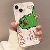 Зеленый Чехол Для Телефона Для iPhone 17 16 16e 15 14 13 12 11 Mini Pro Max X XR XSMax 8 Air Plus Прозрачная Задняя Крышка Граффити Динозавр
