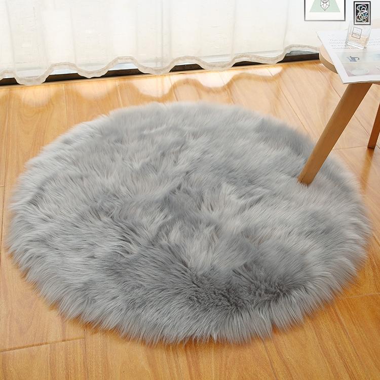 Лохматый круглый ковер из искусственной австралийской шерсти, домашний декоративный ковер, напольный коврик, коврик для ног