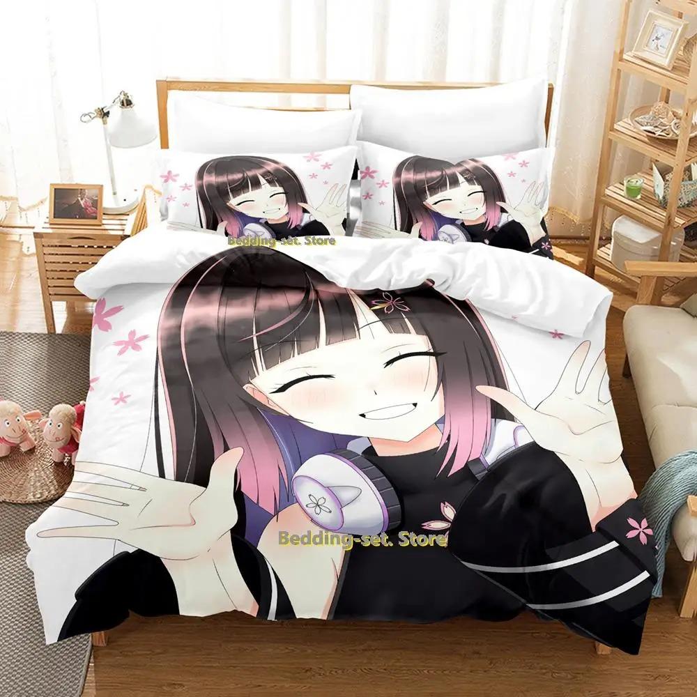 Комплект постельного белья Hana Yomeguri Single Twin Full Queen King Size Bed Set Adult Kid Bedroom Duvetcover Sets Kawaii Anime Bed Sheet Set