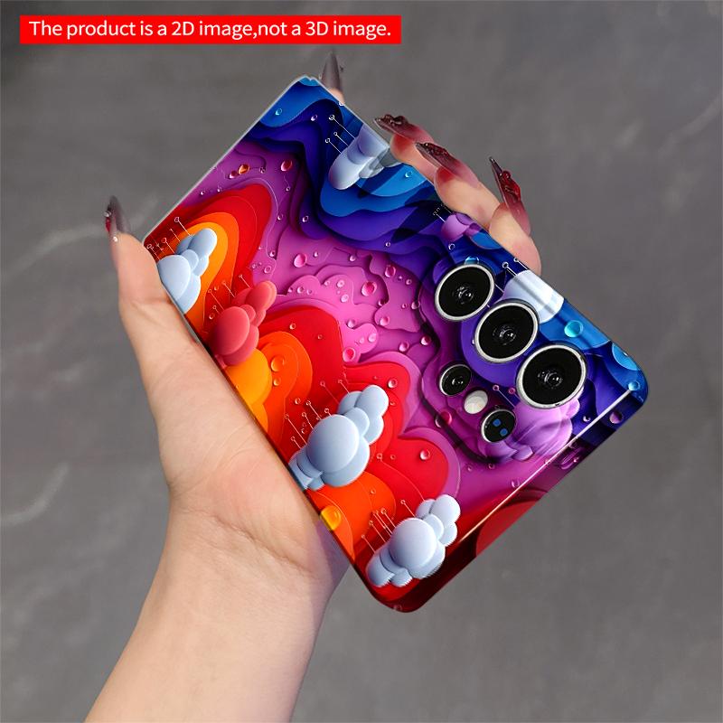 2DFlat Samsung phone case Vibrant Rainbow Clouds Mobile Case Applicable to Galaxy S23 S24 S25ULTRA S26 A12 A14 A15 A16 A54 A55