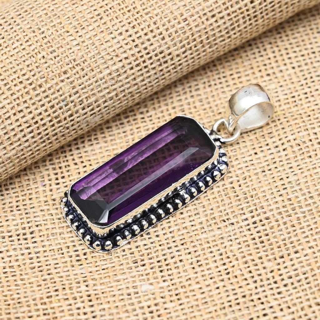 Прекрасный аметист драгоценный камень ручной работы из стерлингового серебра 925 пробы ювелирный кулон для свадебного подарка