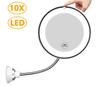 11.5 Inch 10X Magnifying Mirror with LED Lights Bathroom Vanity Mirror with Strong Suction Cup