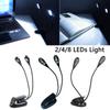 Flexible Table Lamp Clip Lamp 2/4/8 LEDs Light Music Stand Light Music Score Light Reading Lights
