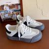 Color Matching Round Head White Shoes Spring and Summer 2024 New Korean Version College Style Casual Women's Shoes Fashion Lace-up German Training Sh