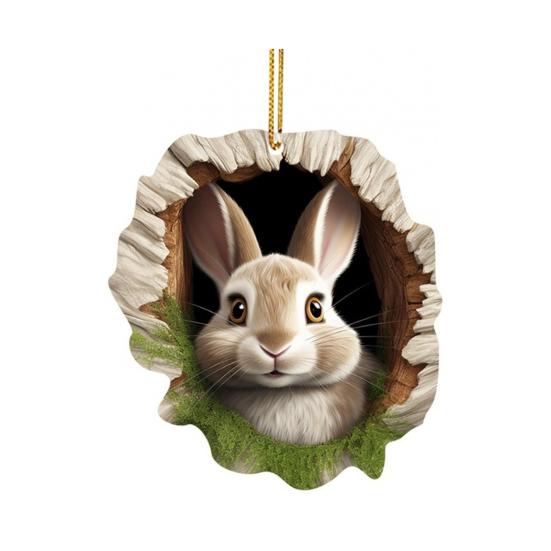 Car Interior Pendant Easter-Themed Rabbit Design Hanging Ornament Car Bag Living Space Bag Home Decor