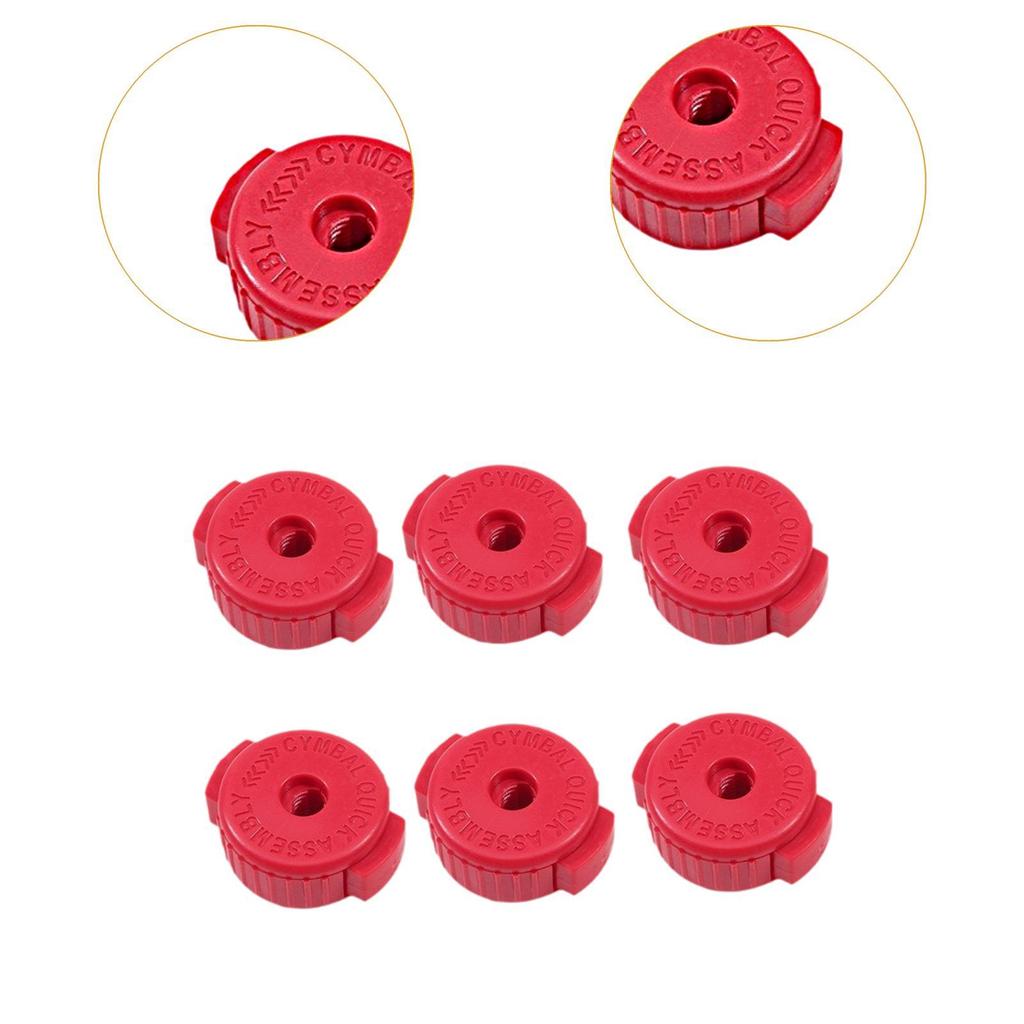6Pcs Drum Quick Release Nuts Set Cymbal Mate Spare Parts Replacements Drumming Equipment Accessory