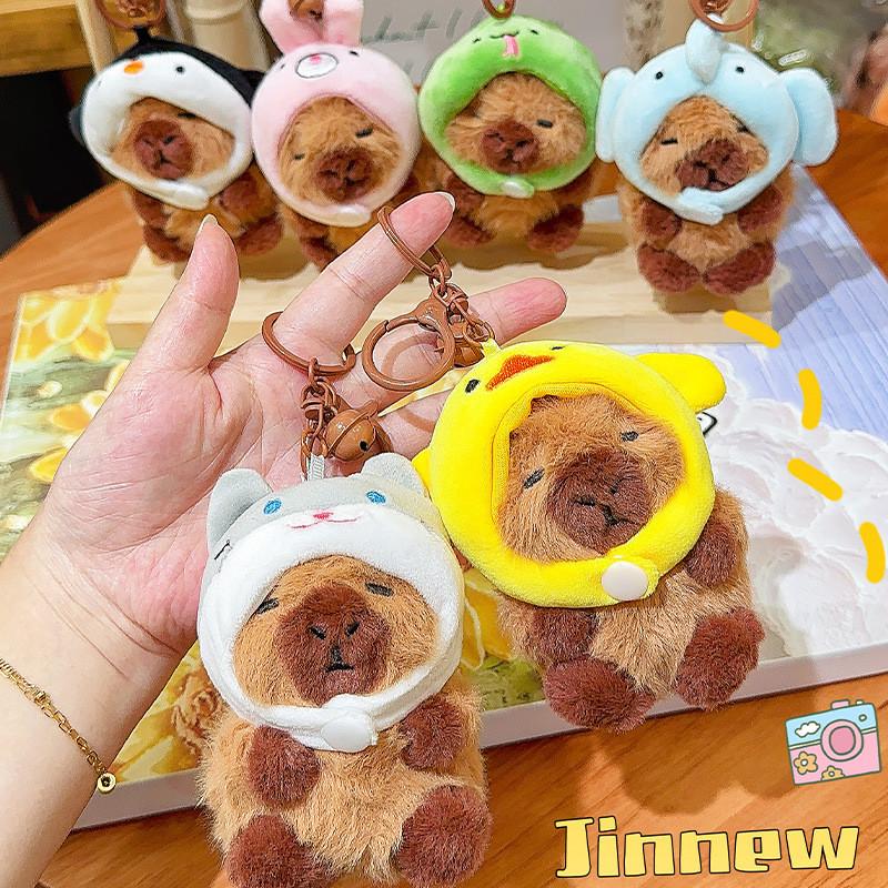 Wearing Snake Rabbit Chicken Cat Penguin Headgear Capybara Plush Keychain Gift