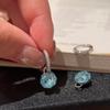 Серьги-гвоздики с синими кристаллами и розой, легкая роскошь, высококачественные, два варианта ношения, нишевый темперамент, модные, полностью инкрустированные бриллиантами, для женщин