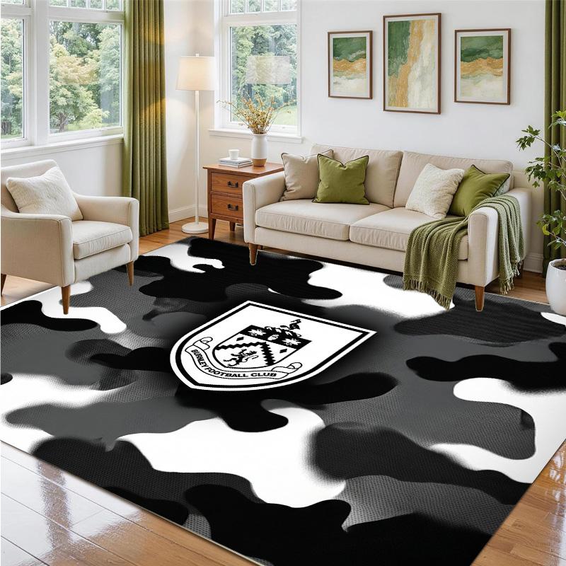 Burnley Football Design Crystal Velvet Rug Soft Decorative Mat for Bedroom Entrance