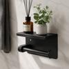 Silver Black Tissue Dispenser Wall Mounted Roll Paper Holder Toilet Paper Holder  Space Saving