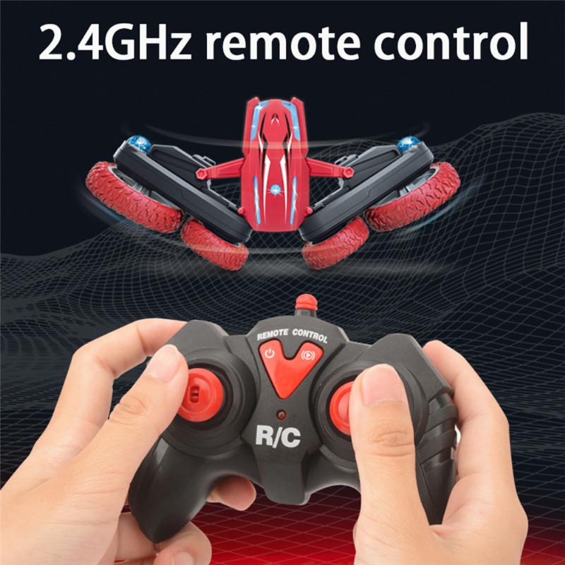 2.4G 4CH Stunt Drift Deformation Buggy Car Twisting Offroad Vehicle Light Music Drift Dance Side Driving RC Toy Gift for Children