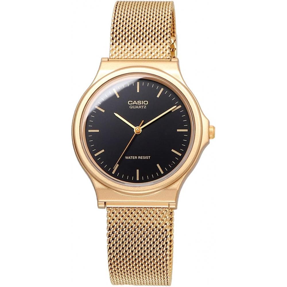 Casio Унисекс Аналоговые Часы Черные Золотые Mq 24mg 1e