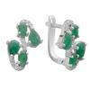Silver Earrings with Natural Emerald 2.622ct (2179948)