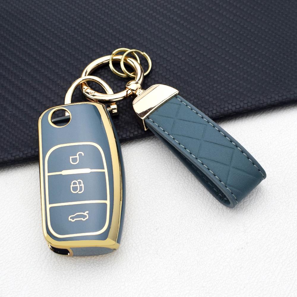Чехол для автомобильного ключа из ТПУ для Ford Focus 2/Falcon/Escape/Galaxy/Kuga/B-Max/C-Max/Ecosport/Fiesta, чехол-брелок, держатель с брелоком