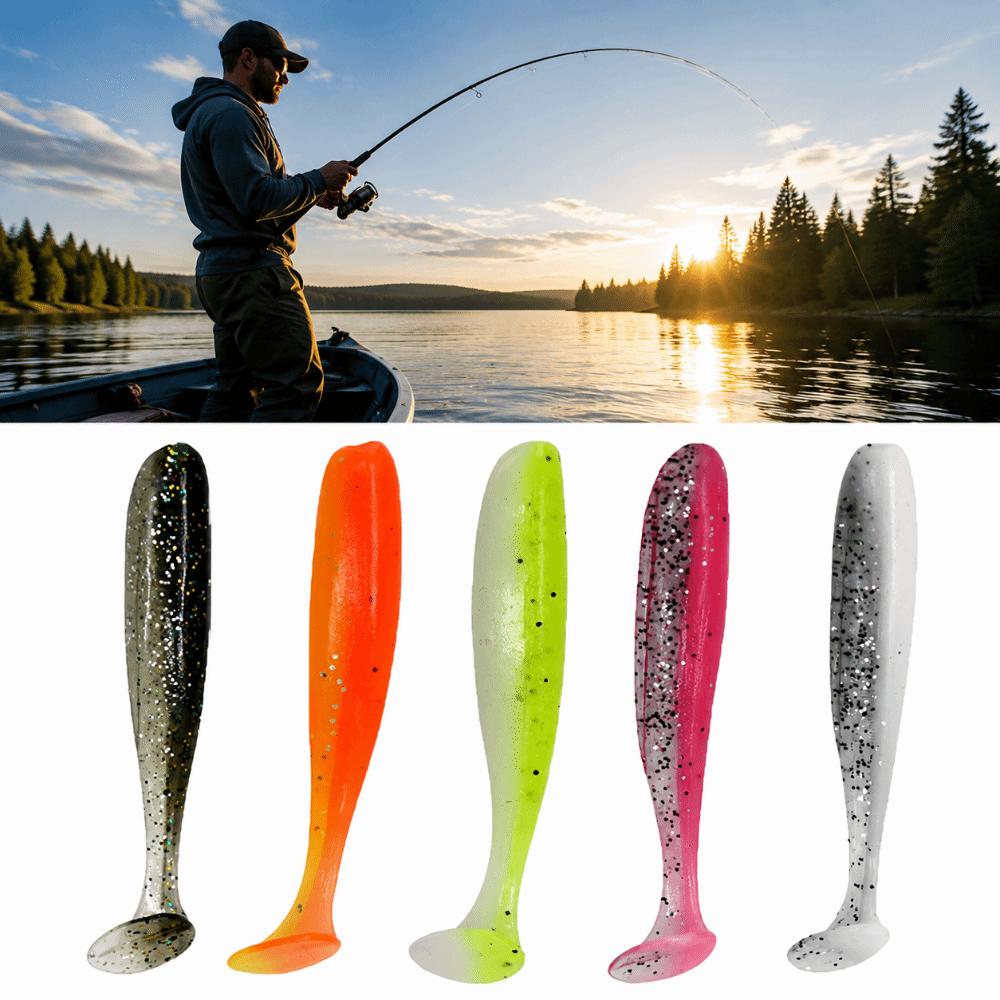 100PCS PVC Swim Bait 7cm 9cm Fishing Lures Durable Paddle Tail Swimbaits  Saltwater Fishing