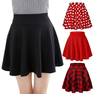 Женская мини-юбка с высокой талией и клетчатым принтом, юбка-трапеция, базовый стиль, повседневный стиль, короткая юбка, универсальная одежда для работы и отдыха