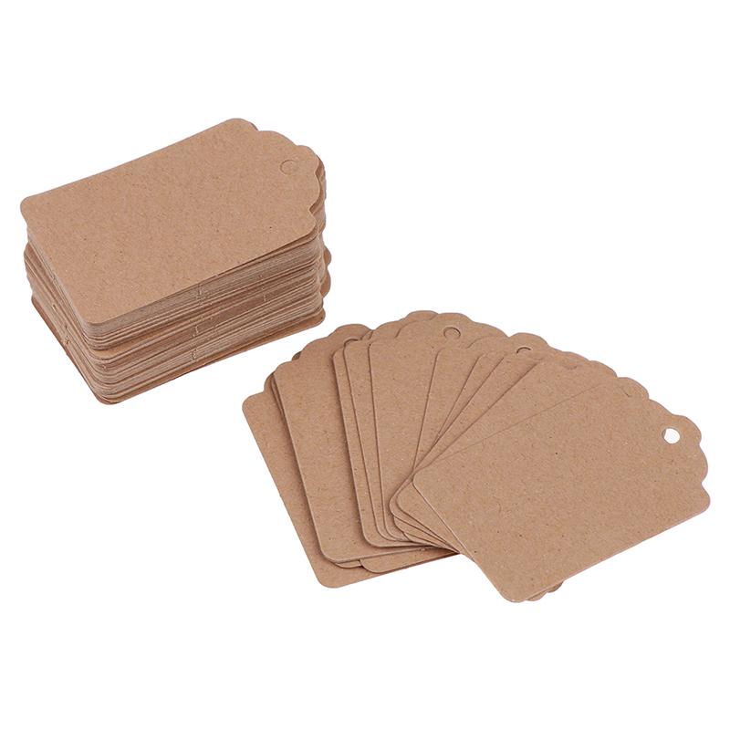 100 шт. пустые крафт-ценники для ювелирных изделий, ценники, ценники с веревкой, 20 м