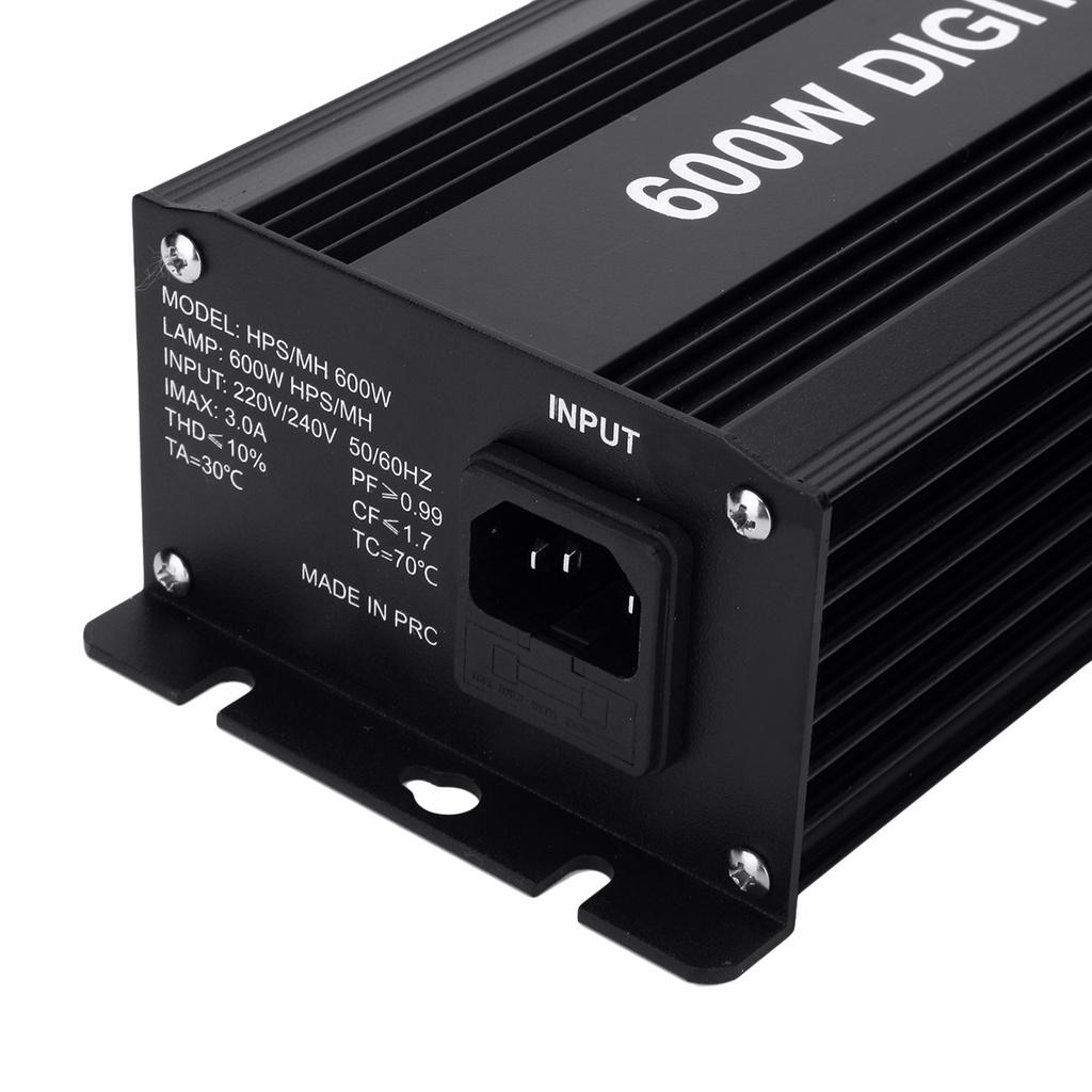 Цифровые балласты для ламп для выращивания растений в саду HPS MH Электронный диммируемый штекер EU 3A черный 600 Вт 220-240 В