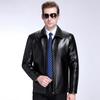 Кожаный лацкан осенне-зимняя новая плюшевая кожаная куртка для папы среднего возраста, одинарная кожаная куртка из овчины