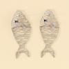 Hollow Stitching Fish-Shaped Earrings Za Trend Exaggerated Earrings Temperament Creative Earrings