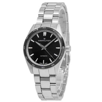 Автоматические мужские часы Jazzmaster Performer из нержавеющей стали с черным циферблатом H36205130 100M