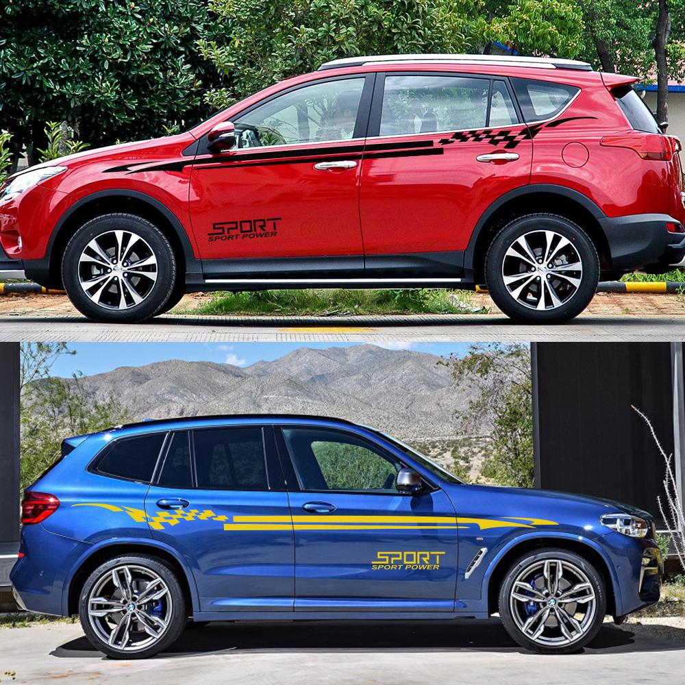 4 шт. автомобильные длинные боковые наклейки на талию для Qashqai Prado Sportage Range Rover Tucson BMW Duster CX-5 SUV виниловый тюнинг