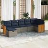 VidaXL Garden Lounge Set with Cushions 7 Pcs Grey Braided Resin 3326044
