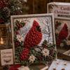 Vintage Christmas 3D Fabric Poke Art Kit With Frame Retro Aesthetic Easy Tutorial For Diy Craft Lovers Christmas Home Decoration