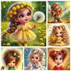 5D DIY Алмазная картина Набор для вышивки крестом Мультфильм Девушка Цветок Картина Алмазная мозаика Вышивка Искусство Детская комната Украшение Подарок