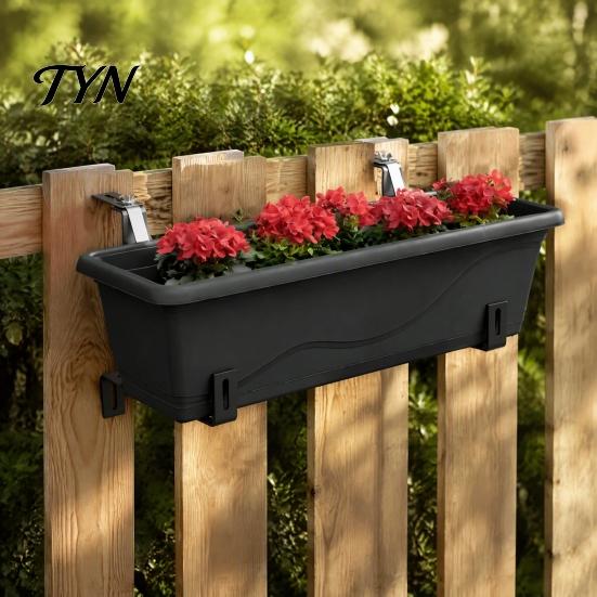 Weather Resistant Planter Supports 4Pcs Adjustable Box Brackets, Stainless Steel Flower Hangers, Stand for Balconies No Drill Plant Fence Balcony