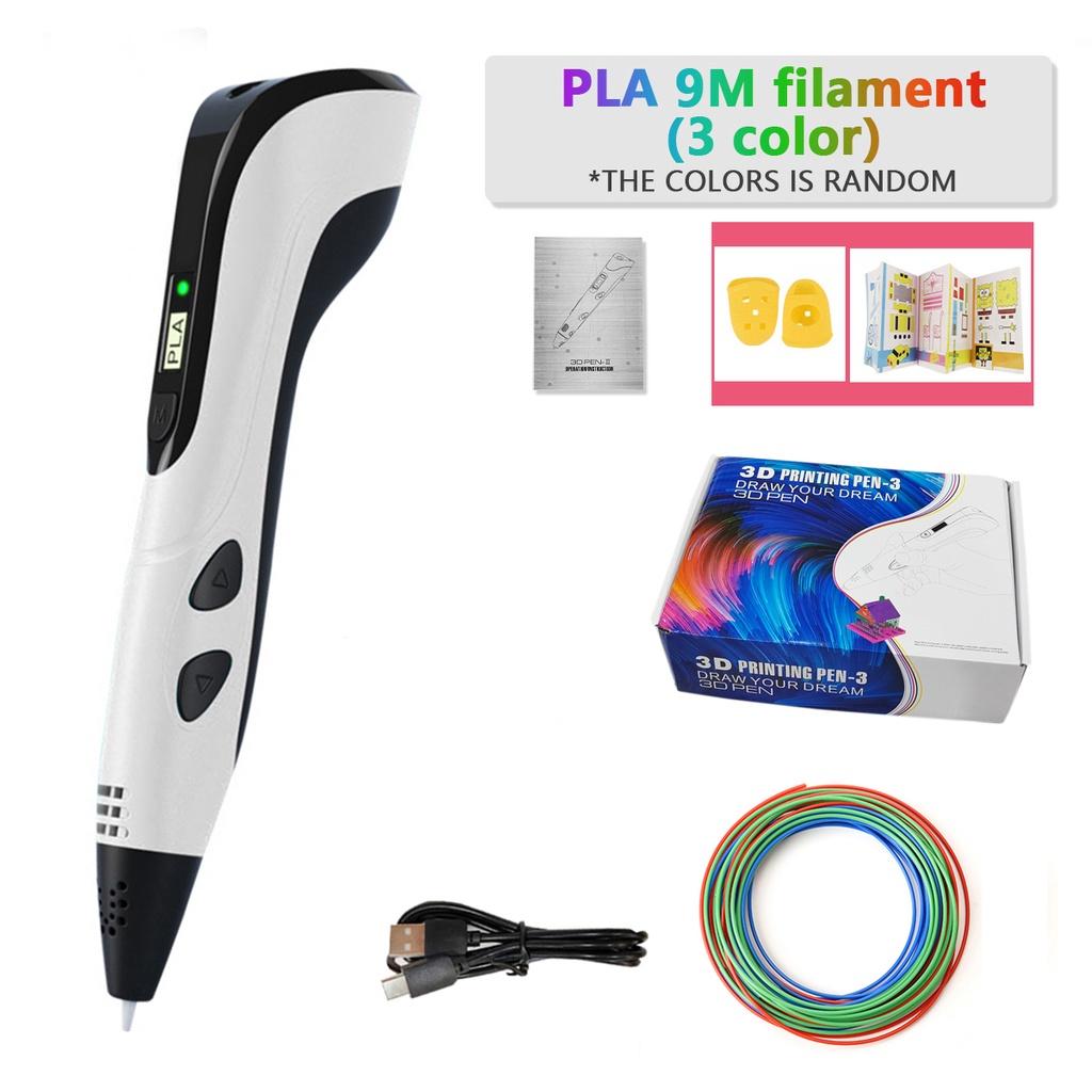 Новинка 2023 года, набор ручек для 3D-печати с PLA-нитью для детей, детский день рождения, Рождество, креативный подарок «сделай сам», ЖК-дисплей