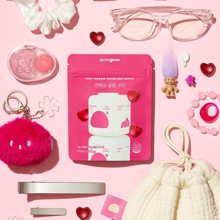 Beauty Gummy 10 жевательных конфет 3 шт. + Ярко-розовый мешочек