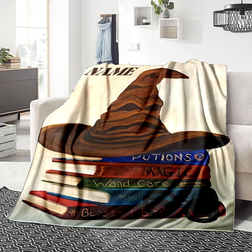 Custom Name Magic Mystery Hat blanket for Couch & Bed, Plush Cozy Fuzzy Blanket Super Soft & Warm Blankets for Fall and Winter. 0908108