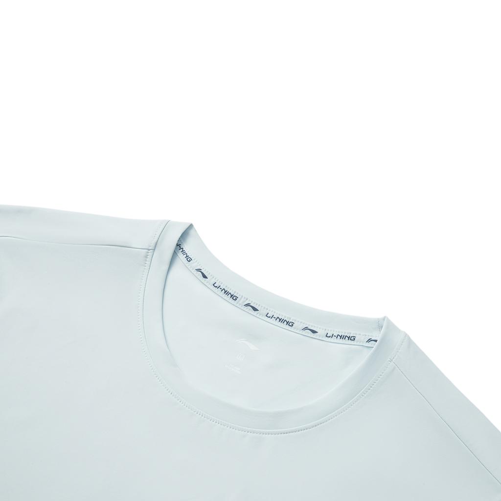 Li-Ning Серия Фитнес Простая однотонная футболка с круглым вырезом и короткими рукавами Мужские топы Народно-синий ATSV361-3