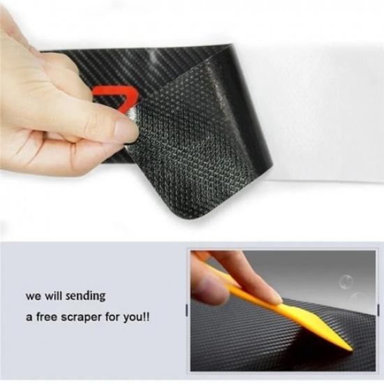 4pcs Carbon Fiber Car Door Plate Sill Scuff Cover Anti Scratch Sticker Protector